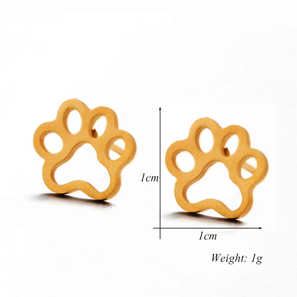 Personality Creative Cat Claw Gold And Silver Alloy Stud Earrings-Jewearrings