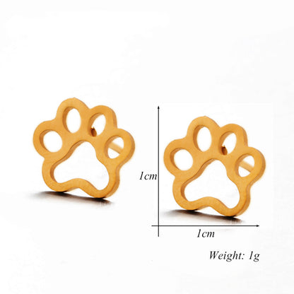 Personality Creative Cat Claw Gold And Silver Alloy Stud Earrings-Jewearrings