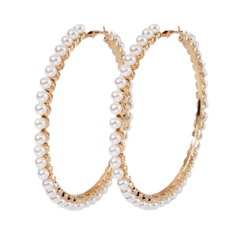 About temperament highlight pearl ear hoop earrings-Jewearrings