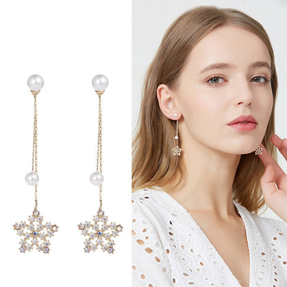 Feminine Long Tassel Pierced Ear Clip Earrings-Jewearrings