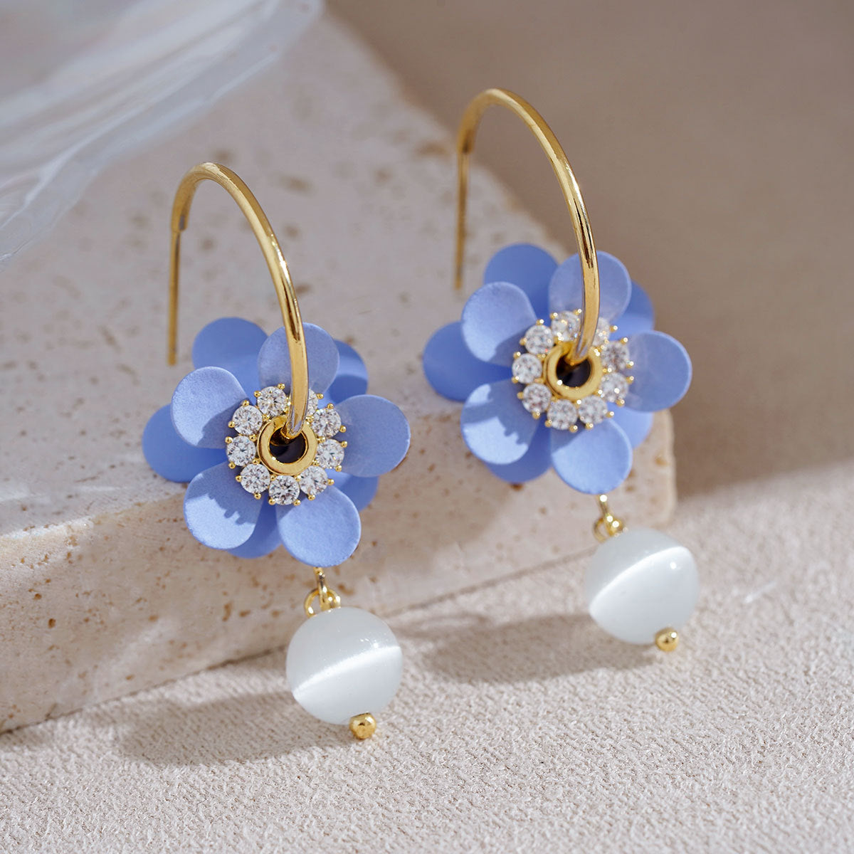 Flower Earrings Design Soft And Trendy Opal-Jewearrings