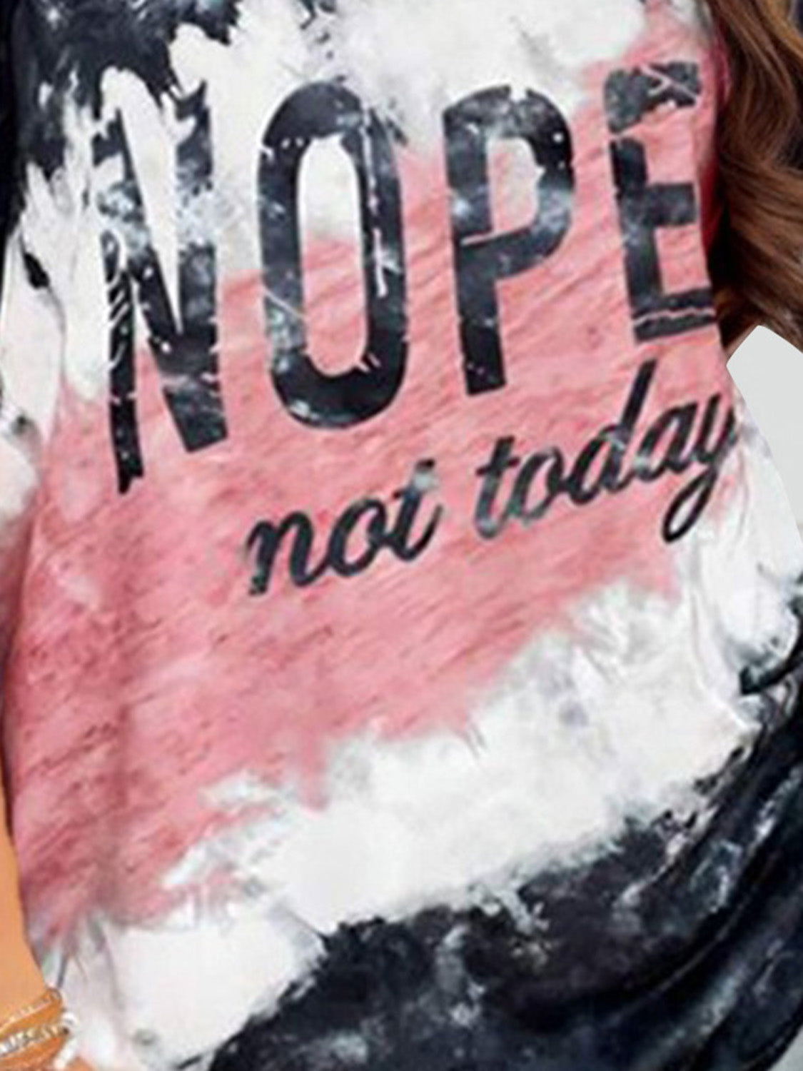 NOPE NOT TODAY Round Neck Short Sleeve T-Shirt-Jewearrings