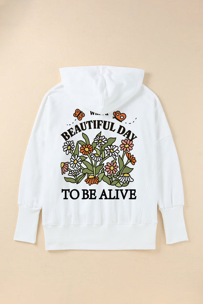 BEAUTIFUL DAY TO BE ALIVE Half Snap Hoodie-Jewearrings