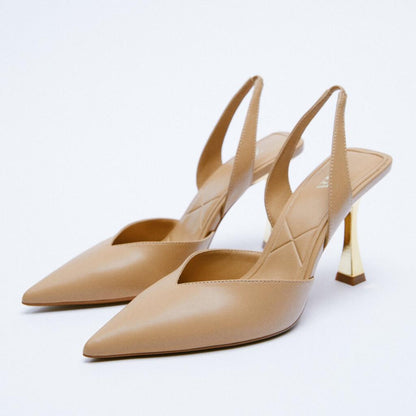 PU Leather Point Toe Stiletto Heel Pumps-Jewearrings