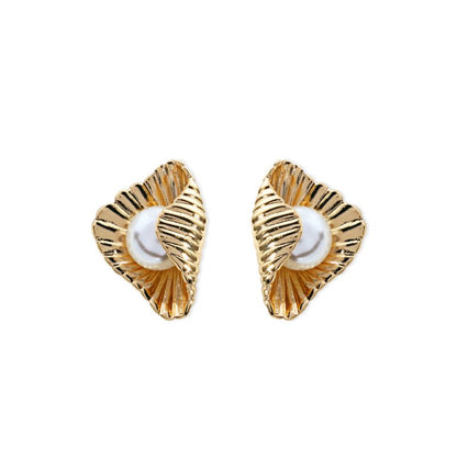 Accessories Marine Shell Pearl Stud Earrings-Jewearrings