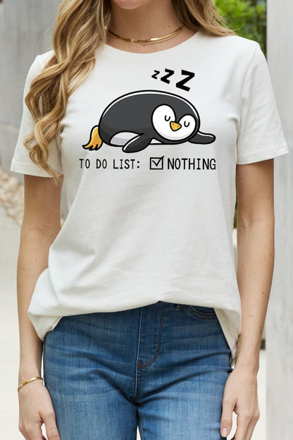 Simply Love Full Size TO DO LIST NOTHING Graphic Cotton Tee-Jewearrings