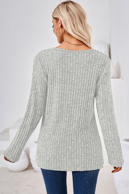 Round Neck Long Sleeve T-Shirt-Jewearrings