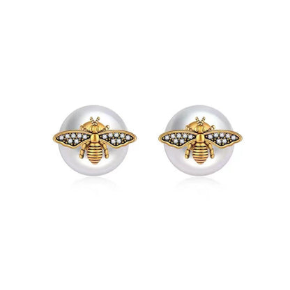 Women's New Vintage Pearl Two Earrings-Jewearrings