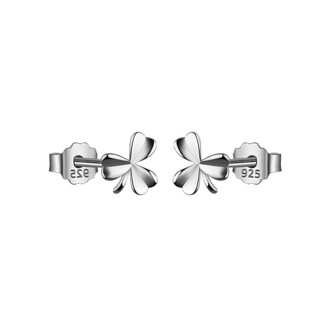 925 Sterling Silver Clover Stud Earrings For Women-Jewearrings