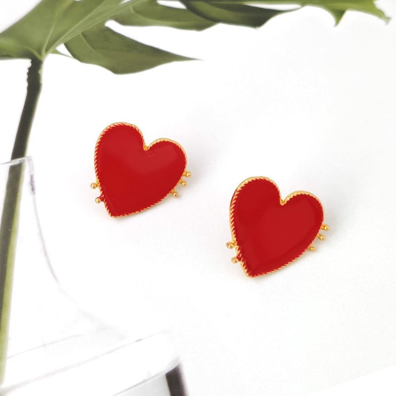 Acrylic Acetate Heart Earrings-Jewearrings