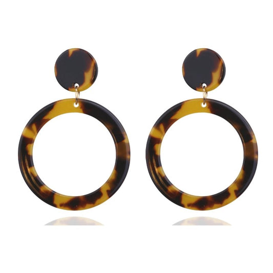 Acrylic Acetate Plate Leopard Earrings For Women Earring-Jewearrings