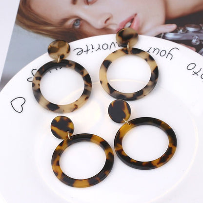 Acrylic Acetate Plate Leopard Earrings For Women Earring-Jewearrings