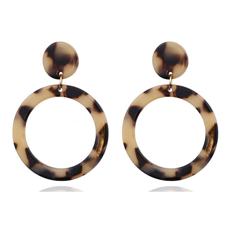 Acrylic Acetate Plate Leopard Earrings For Women Earring-Jewearrings