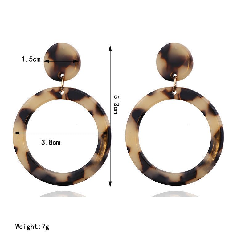 Acrylic Acetate Plate Leopard Earrings For Women Earring-Jewearrings