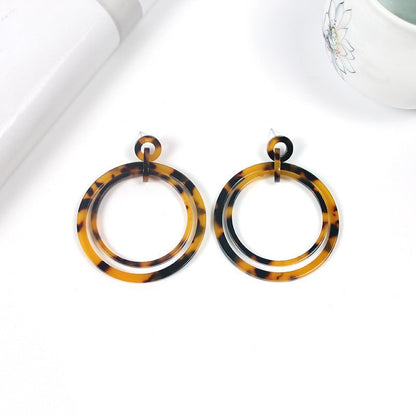 Acrylic Acetate Plate Round Earrings Ladies Simple Earrings-Jewearrings