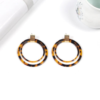 Acrylic Acetate Plate Round Earrings Ladies Simple Earrings-Jewearrings