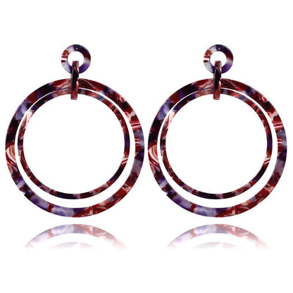 Acrylic Acetate Plate Round Earrings Ladies Simple Earrings-Jewearrings