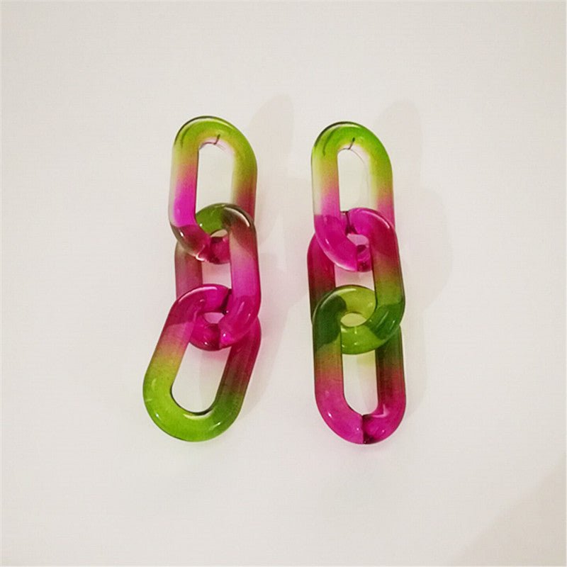 Acrylic candy two-color earrings-Jewearrings