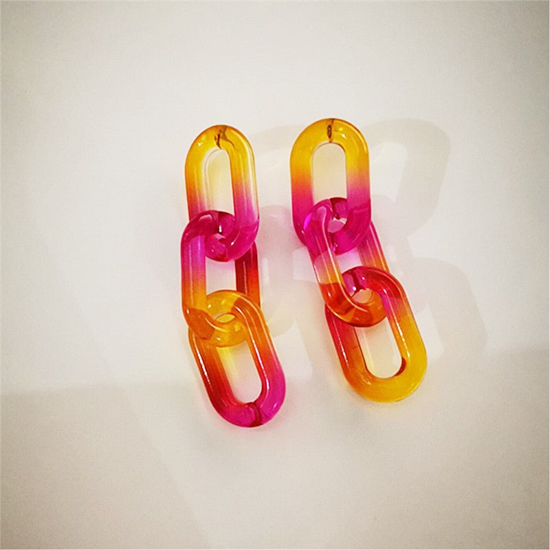 Acrylic candy two-color earrings-Jewearrings