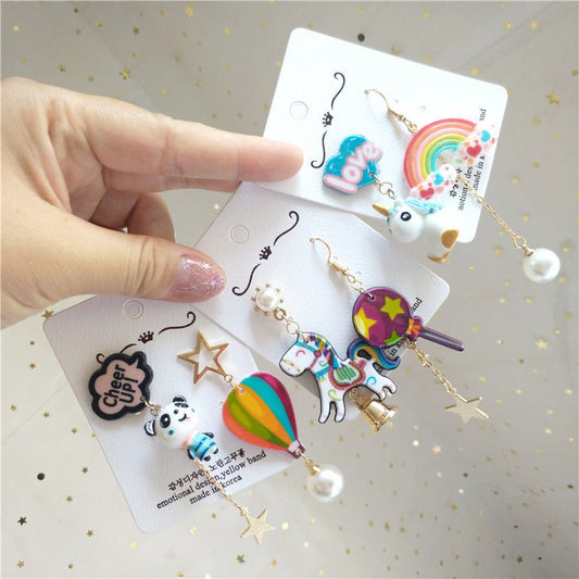 Acrylic circus cartoon earrings-Jewearrings