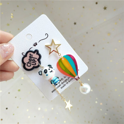 Acrylic circus cartoon earrings-Jewearrings