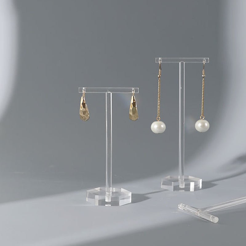 Acrylic Clear T Earring Stud Earrings Display Stand-Jewearrings