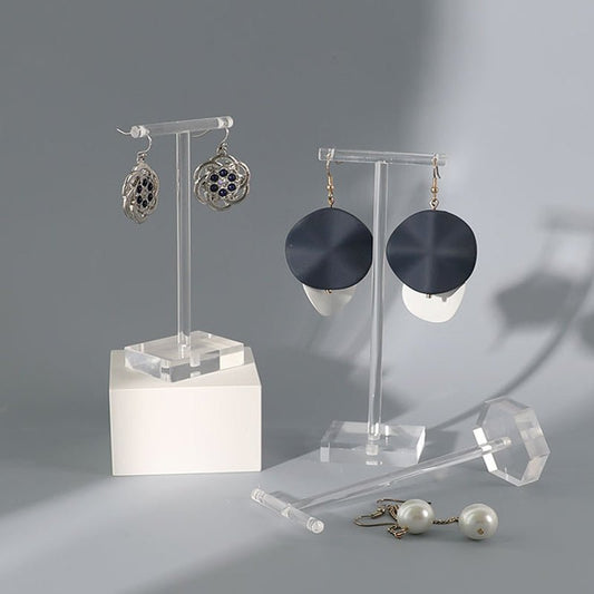 Acrylic Clear T Earring Stud Earrings Display Stand-Jewearrings