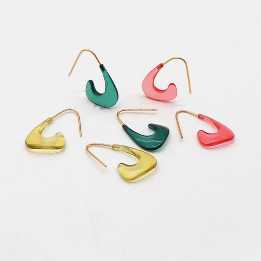 Acrylic Color Morandi Transparent Candy Earrings-Jewearrings