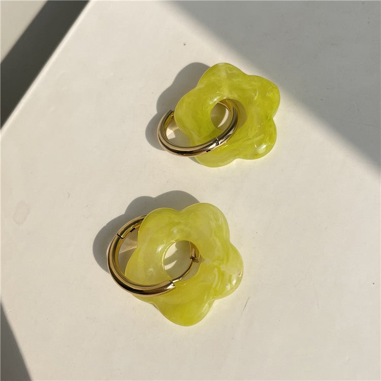 Acrylic Earrings Color Simple Hollow Flowers-Jewearrings