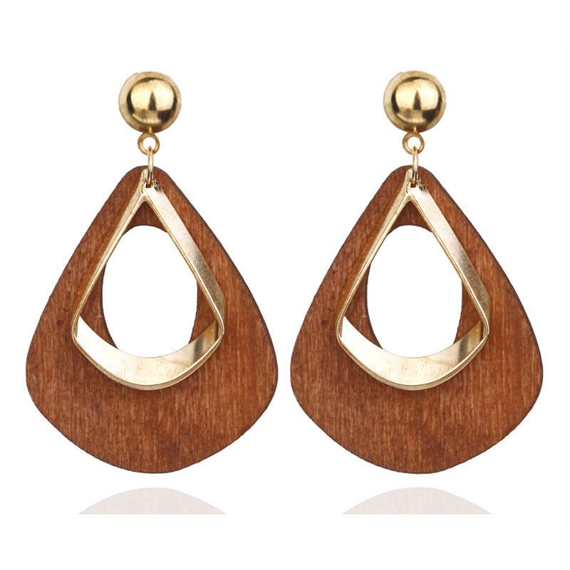 Acrylic Earrings Vintage Geometric Golden Water Drop Fashion Wedding Jewelry-Jewearrings