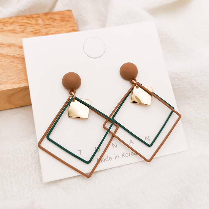 Acrylic Earrings Vintage Geometric Golden Water Drop Fashion Wedding Jewelry-Jewearrings