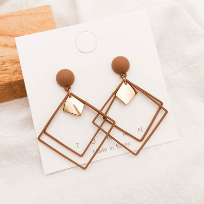 Acrylic Earrings Vintage Geometric Golden Water Drop Fashion Wedding Jewelry-Jewearrings