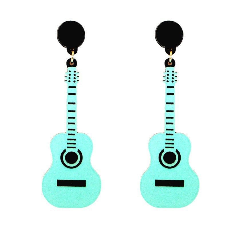 Acrylic Fashion Personality Vintage Guitar-shaped Earrings-Jewearrings