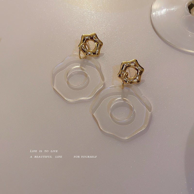 Acrylic Flower Earrings Hollow Fashion-Jewearrings