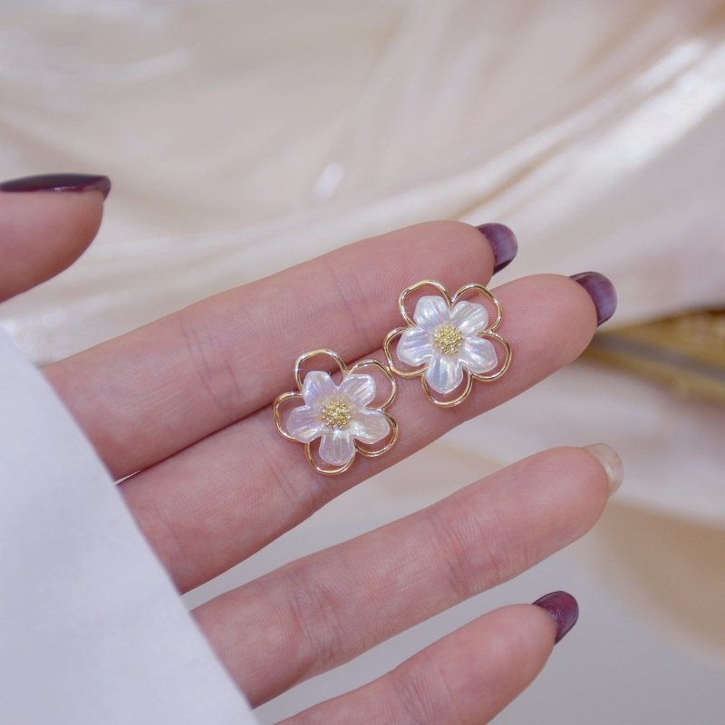 Acrylic Flower Symphony Simple Stud Earrings-Jewearrings