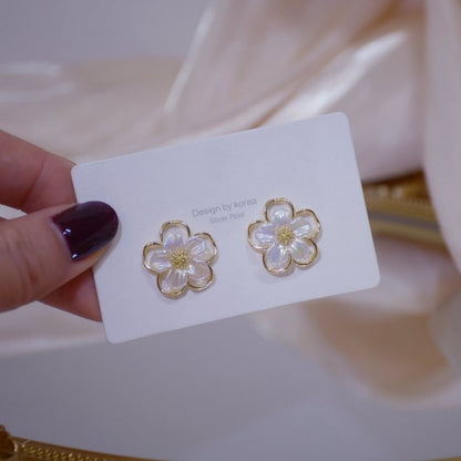 Acrylic Flower Symphony Simple Stud Earrings-Jewearrings