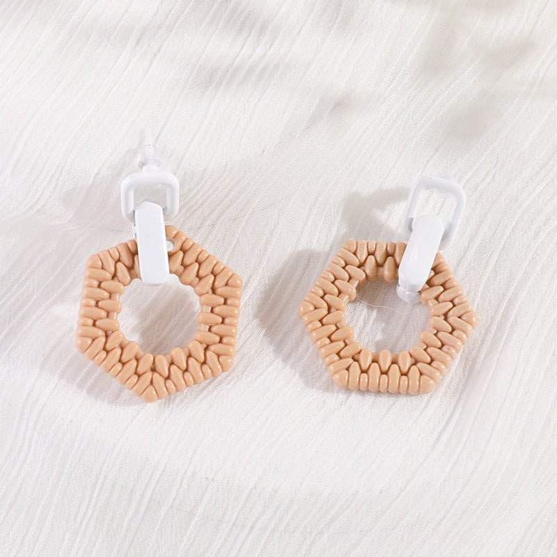 Acrylic Geometric Imitation Vine Earrings-Jewearrings