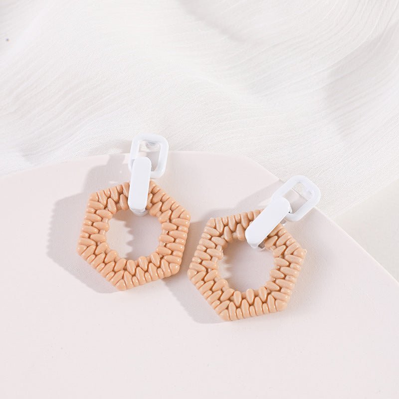 Acrylic Geometric Imitation Vine Earrings-Jewearrings