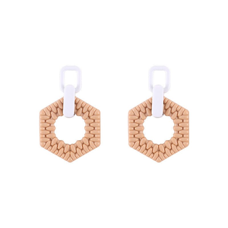 Acrylic Geometric Imitation Vine Earrings-Jewearrings