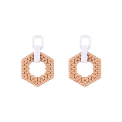 Acrylic Geometric Imitation Vine Earrings-Jewearrings