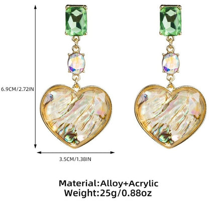 Acrylic Heart Earrings-Jewearrings