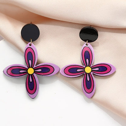 Acrylic High-grade Contrast Color Bohemian Earrings-Jewearrings