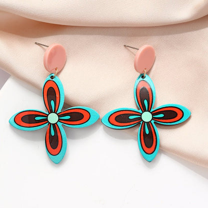 Acrylic High-grade Contrast Color Bohemian Earrings-Jewearrings