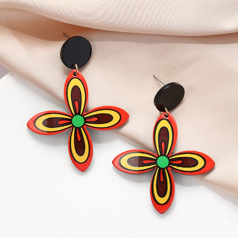 Acrylic High-grade Contrast Color Bohemian Earrings-Jewearrings