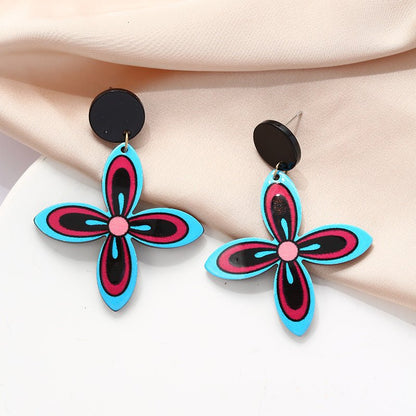 Acrylic High-grade Contrast Color Bohemian Earrings-Jewearrings