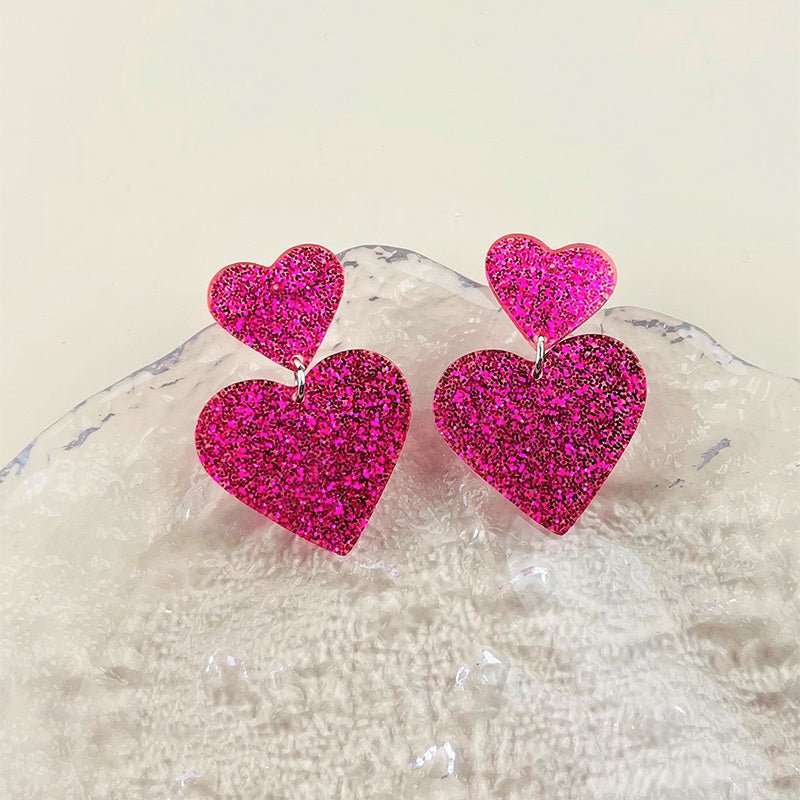 Acrylic Love Earrings Women Valentine's Day Personalized Jewelry-Jewearrings