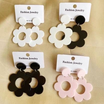 Acrylic Multicolor Flower Women's Stud Earrings-Jewearrings