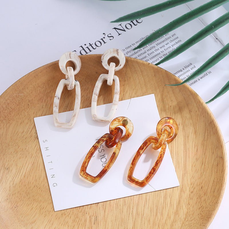 Acrylic plate geometric earrings-Jewearrings