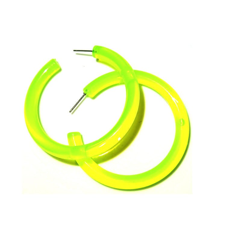 Acrylic Resin Colored Fluorescent Earrings-Jewearrings