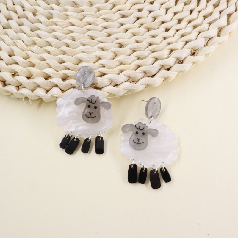 Acrylic Sheep Earrings Funny Animal Jewelry-Jewearrings